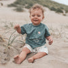 Jongens Shirt Solid | Eddie van Your Wishes in de kleur Goblin Blue in maat 92.