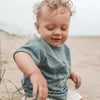 Jongens Shirt Solid | Eddie van Your Wishes in de kleur Goblin Blue in maat 92.