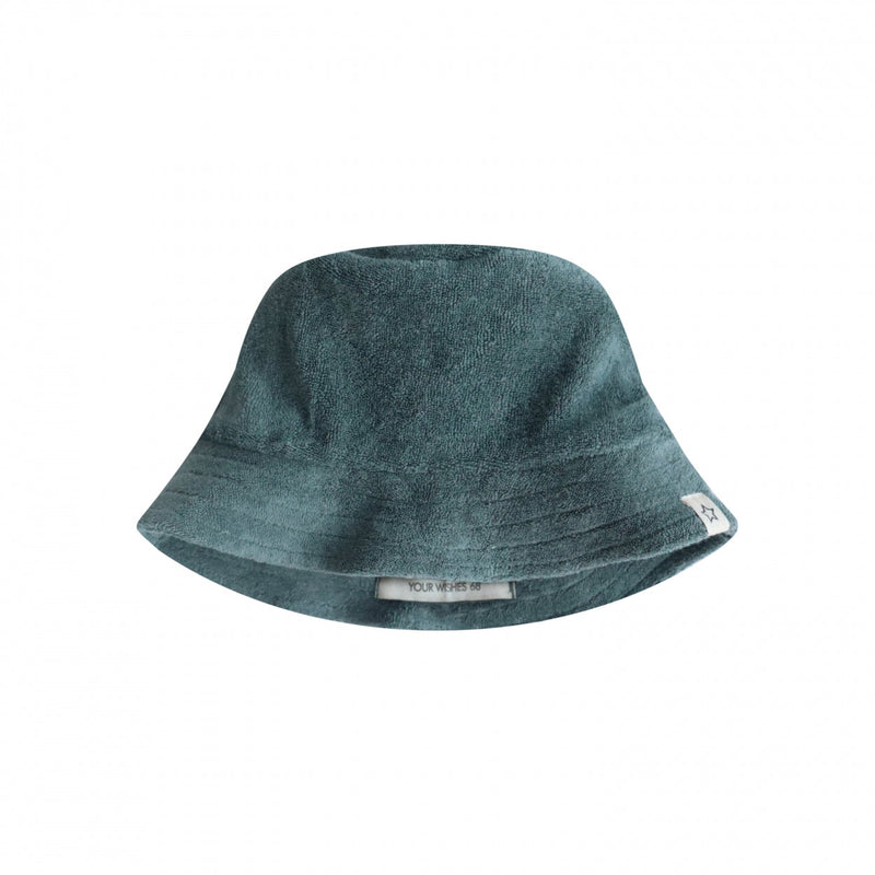 Jongens Bucket hat Towel | Alan van Your Wishes in de kleur Goblin Blue in maat 74-80.