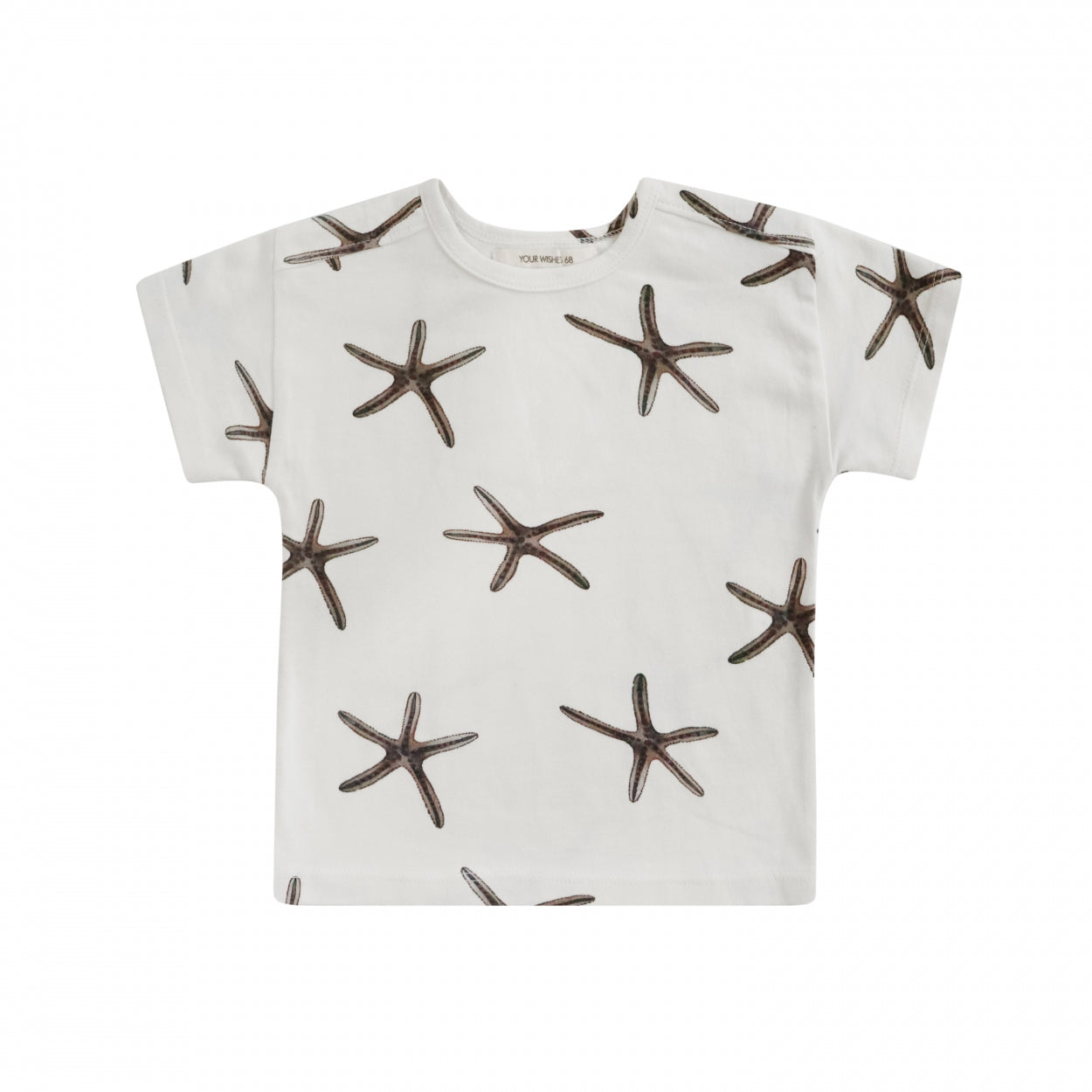 Jongens Shirt Star Fish | Elvar van Your Wishes in de kleur Chalk in maat 68.
