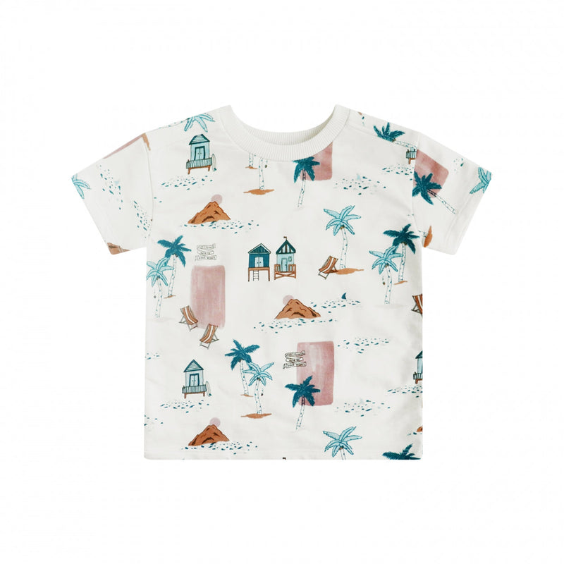 Jongens Shirt Beach Life | Ezra van Your Wishes in de kleur Multicolor in maat 92.