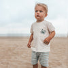 Jongens Shirt Crab | Edin van Your Wishes in de kleur Chalk in maat 92.