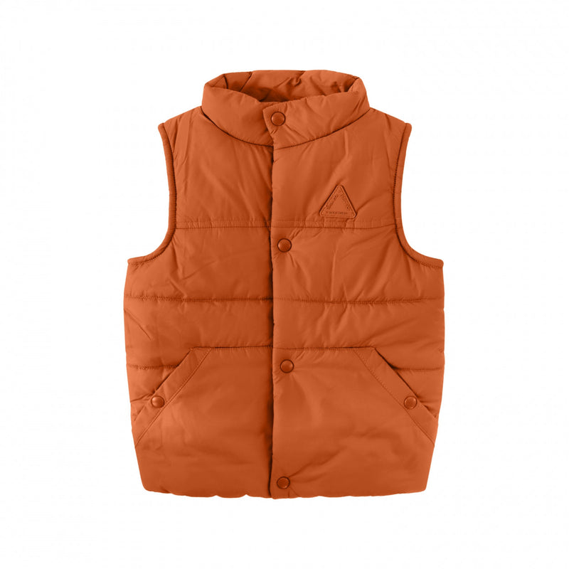 Jongens Jas Orros | Bodywarmer van Your Wishes in de kleur Mango in maat 122-128.