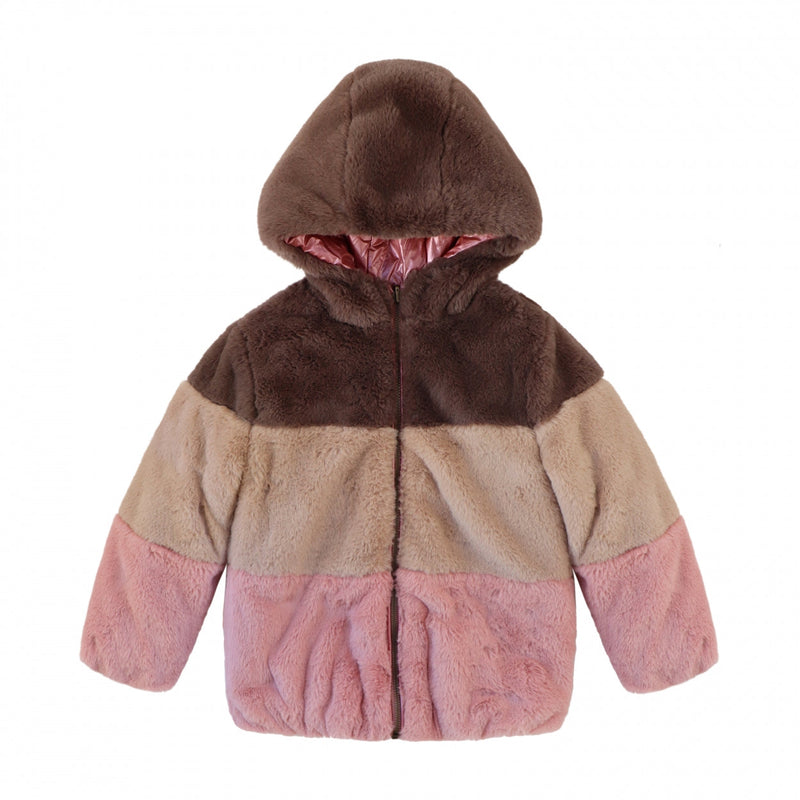 Meisjes Jas Ollie | Colour Block van Your Wishes in de kleur Multicolor in maat 86.