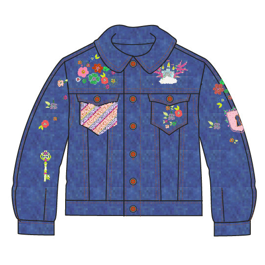 Oilily Creative jacket 52 denim with embroidery