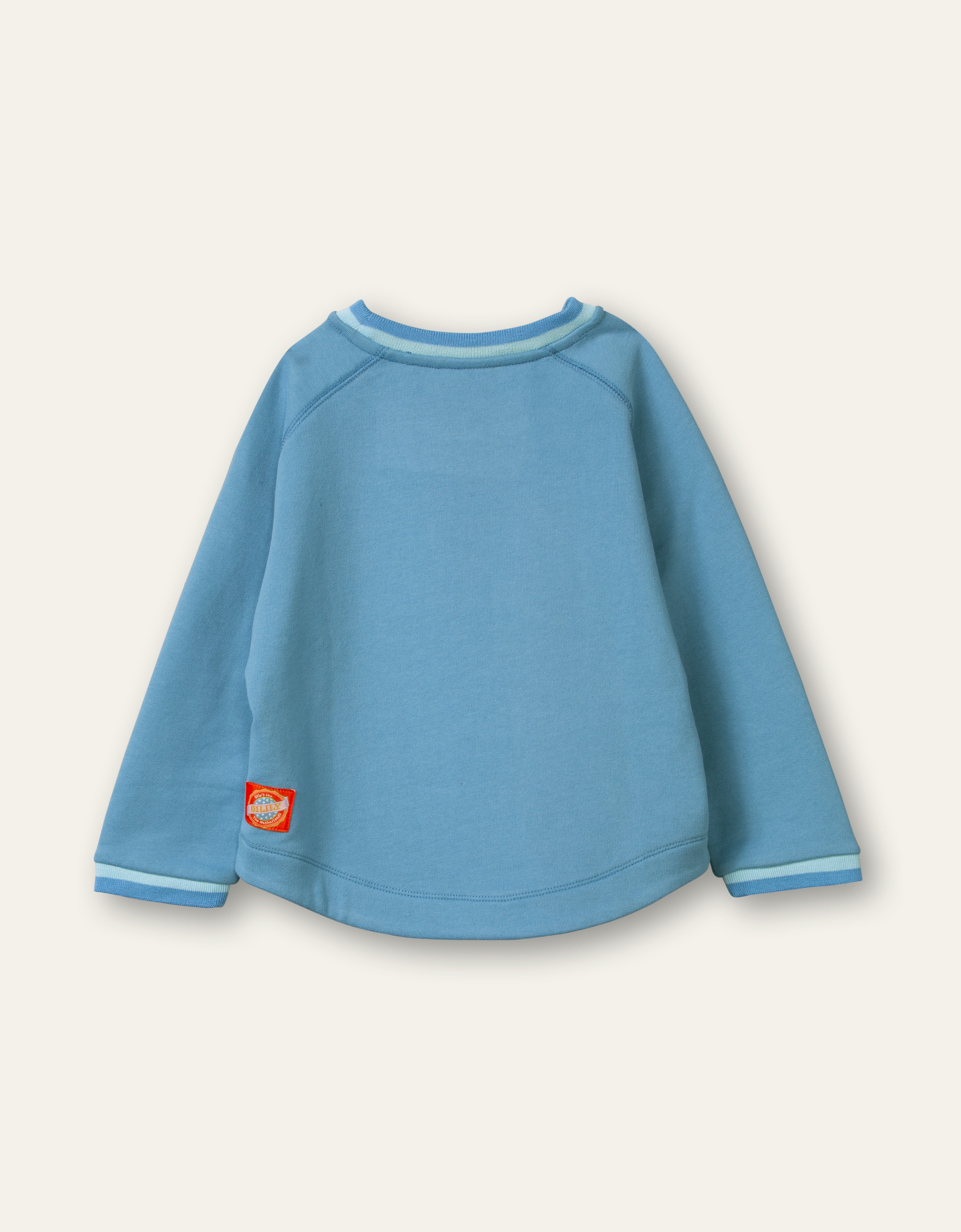 Oilily Home sweater 52 solid sweat riviera blue artwork Tigerhead
