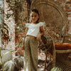 Meisjes Top Jaxie | Rib van Your Wishes in de kleur Ecru in maat 134-140.