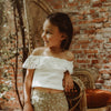 Meisjes Top Jaxie | Rib van Your Wishes in de kleur Ecru in maat 134-140.