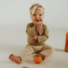 Meisjes Legging Nova | Cherry van Your Wishes in de kleur Putty in maat 74.