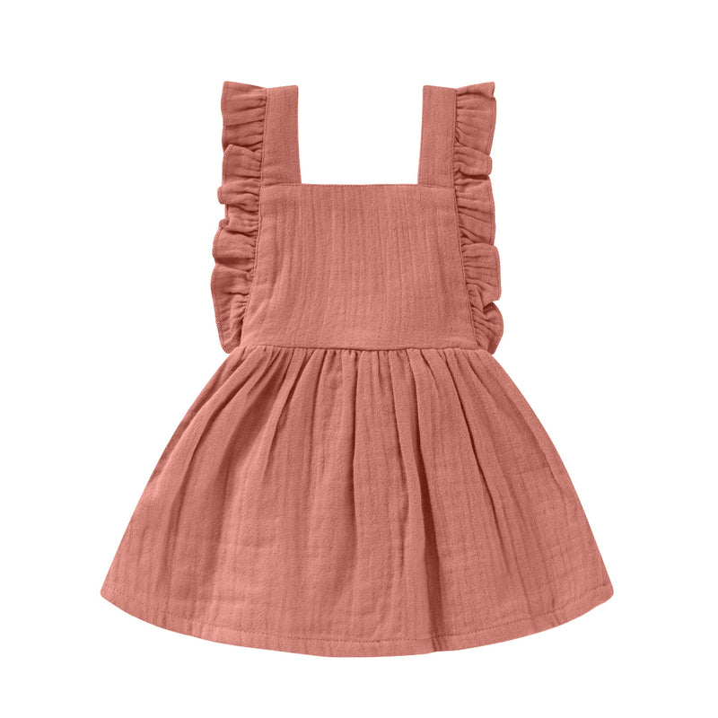 Meisjes Jurk Juul | Muslin van Your Wishes in de kleur Blush Pink in maat 74.