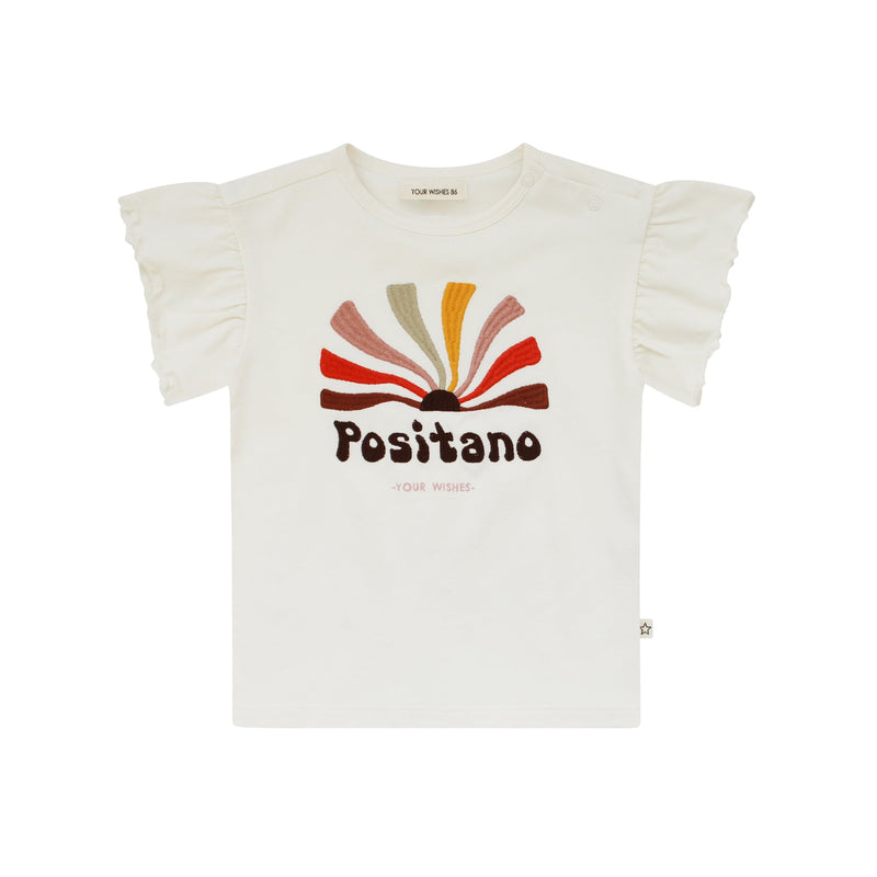Meisjes Shirt Jazz | Positano Sun van Your Wishes in de kleur Ecru in maat 134-140.