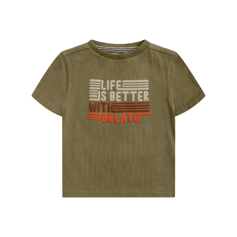 Jongens Shirt Adriaan | Gelo van Your Wishes in de kleur Drie Herb in maat 98.
