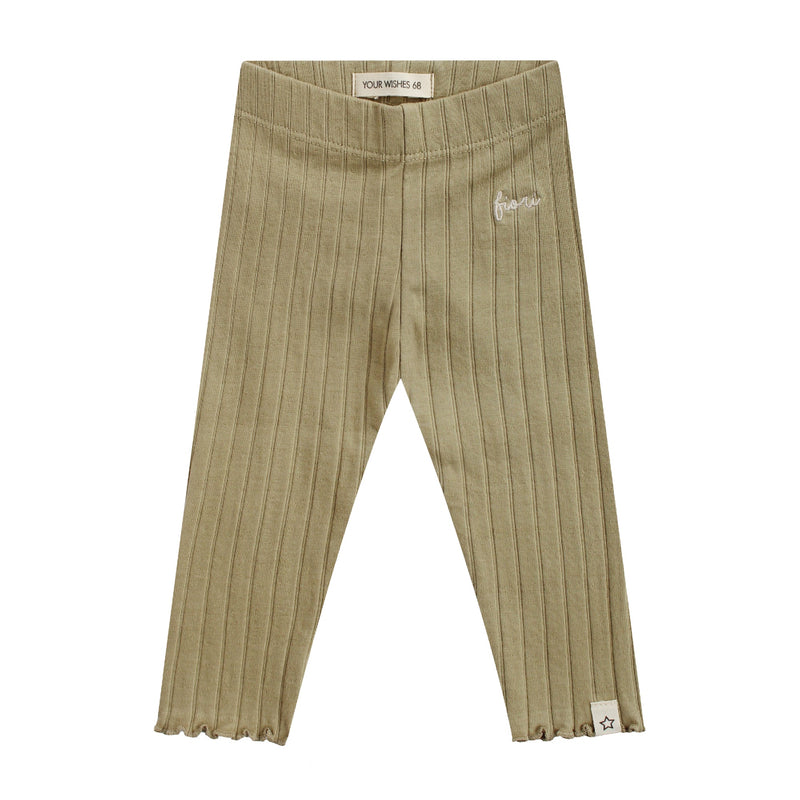 Meisjes Legging Jill | Twin Rib van Your Wishes in de kleur Slate Green in maat 98.