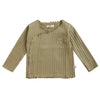 Meisjes Overslagshirt Jinan | Twin Rib van Your Wishes in de kleur Slate Green in maat 74.