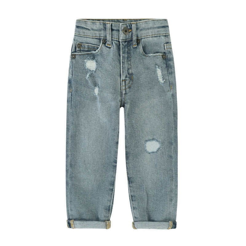 Jongens Broek Denim | Floyd van Your Wishes in de kleur Denim Blue in maat 140.