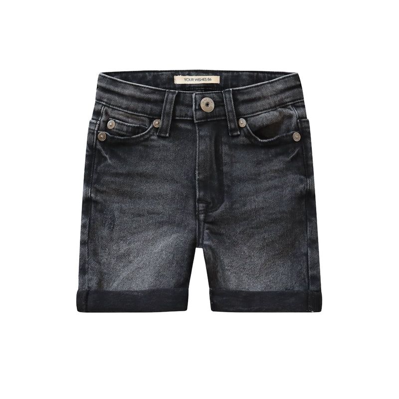 Jongens Shorts Aaron | Stretch Denim van  in de kleur Black in maat 98.