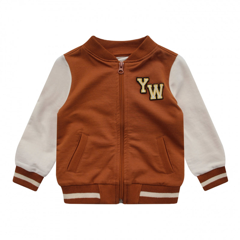Jongens College Jacket Solid | Dilano van Your Wishes in de kleur Glazed Ginger in maat 92.