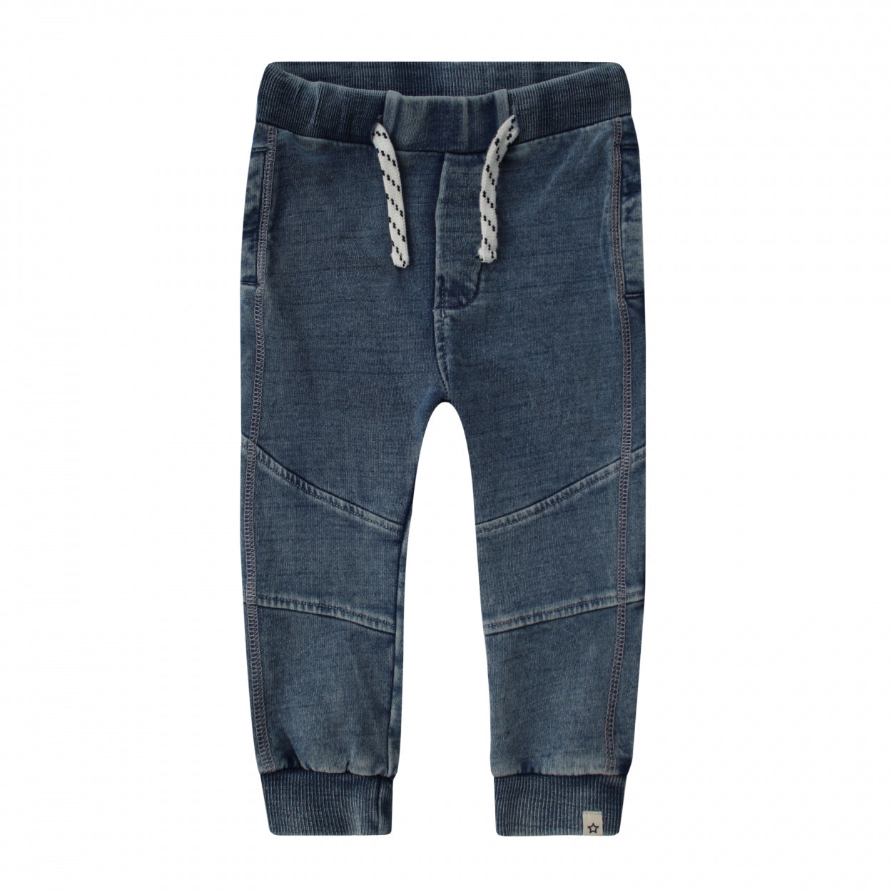 Jongens Pants Knitted Denim | Dexter van Your Wishes in de kleur Denim Medium Blue in maat 134/140.