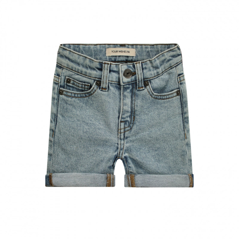 Jongens Jeansshorts | Aaron van Your Wishes in de kleur Denim Blue in maat 92.