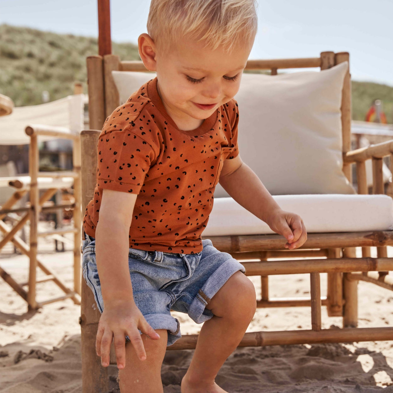 Jongens Jeansshorts | Aaron van Your Wishes in de kleur Denim Blue in maat 92.