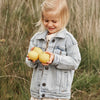 Meisjes Jacket Denim | Avery van Your Wishes in de kleur Denim Blue in maat 92.