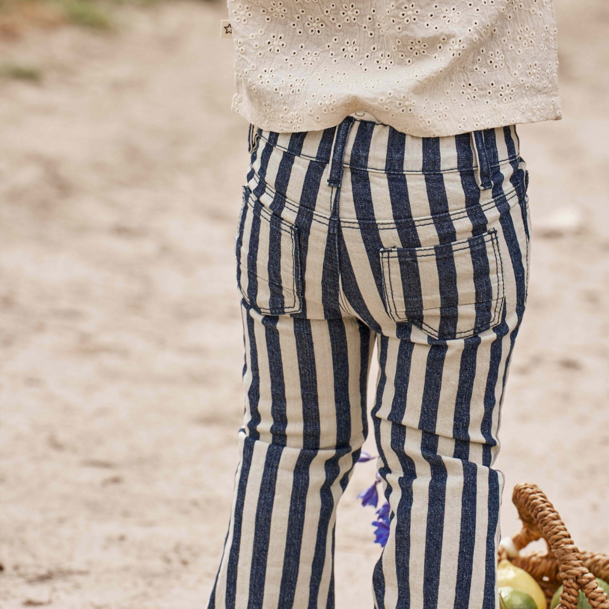 Meisjes Pants Striped Largas | Abba van Your Wishes in de kleur Classic Blue in maat 92.