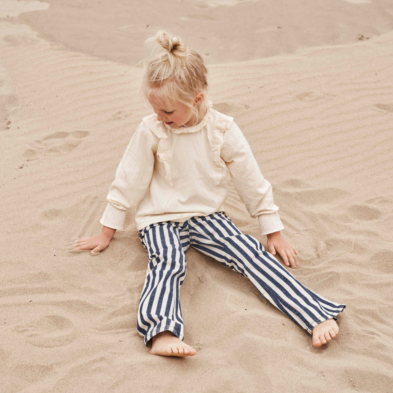 Meisjes Pants Striped Largas | Abba van Your Wishes in de kleur Classic Blue in maat 92.