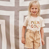 Meisjes Shorts Striped Largo | Aline van Your Wishes in de kleur Warm Yellow in maat 134/140.