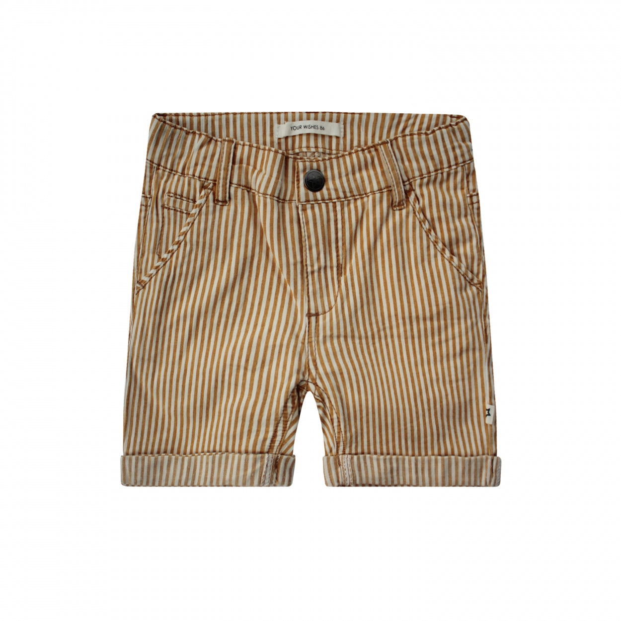 Jongens Shorts Striped Largo | Dane van Your Wishes in de kleur Warm Yellow in maat 134/140.