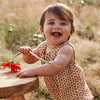 Meisjes Romper Broderie | Anouk van Your Wishes in de kleur Glazed Ginger in maat 68.