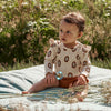 Meisjes Romper Papajas | Amy van Your Wishes in de kleur Apricot Brandy in maat 68.