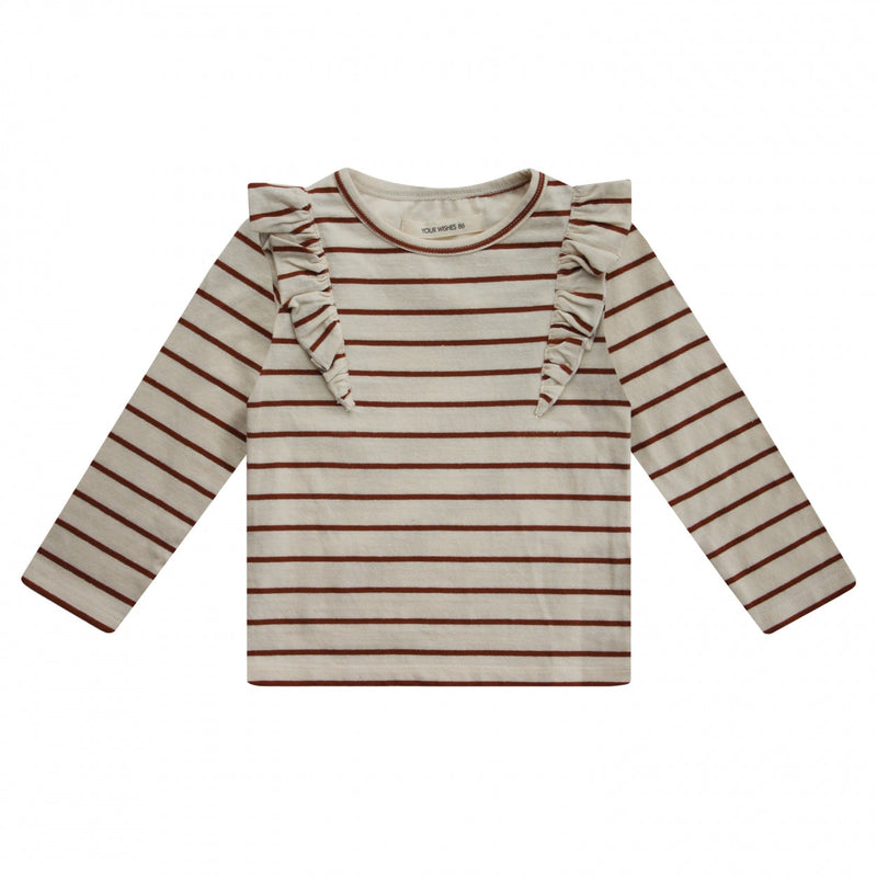 Meisjes Longsleeve striped Raya | Danica van Your Wishes in de kleur Glazed Ginger in maat 92.