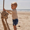 Jongens Longsleeve striped Raya | Dees van Your Wishes in de kleur Glazed Ginger in maat 92.