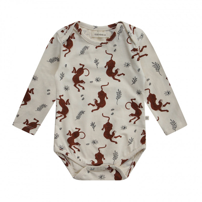 Jongens Romper Jaguar | Donno van Your Wishes in de kleur Glazed Ginger in maat 68.