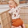 Jongens Romper Jaguar | Donno van Your Wishes in de kleur Glazed Ginger in maat 68.