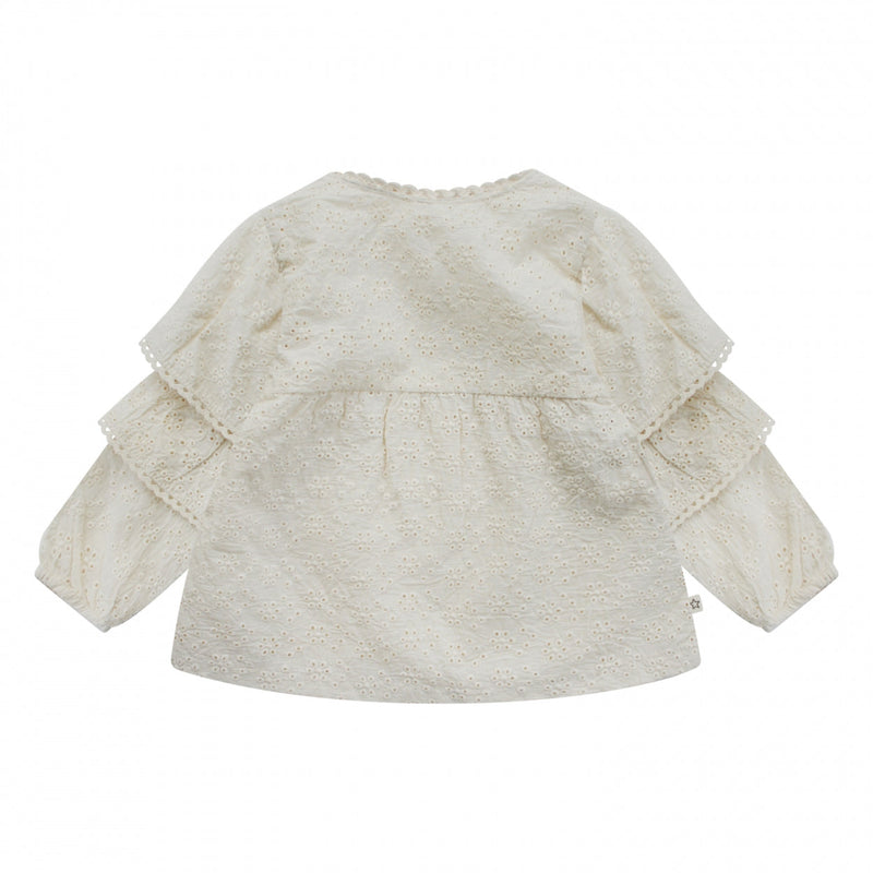 Meisjes Top longsleeve Schiffly | Dina van Your Wishes in de kleur Ivory in maat 134/140.