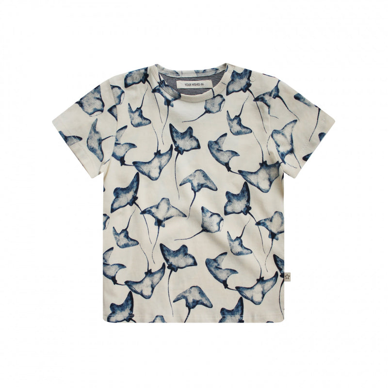Jongens T-Shirt Stingray | Arwen van Your Wishes in de kleur Denim Medium Blue in maat 134/140.