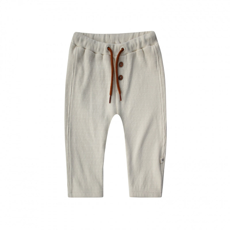 Jongens Pants Fine Rib | Dinand van Your Wishes in de kleur Ivory in maat 68.