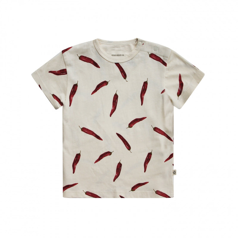 Unisexs T-Shirt Peppers | Arwen van Your Wishes in de kleur Ivory in maat 92.