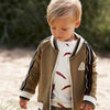 Jongens Cardigan Trainer | Camiel van Your Wishes in de kleur Plantation in maat 134/140.