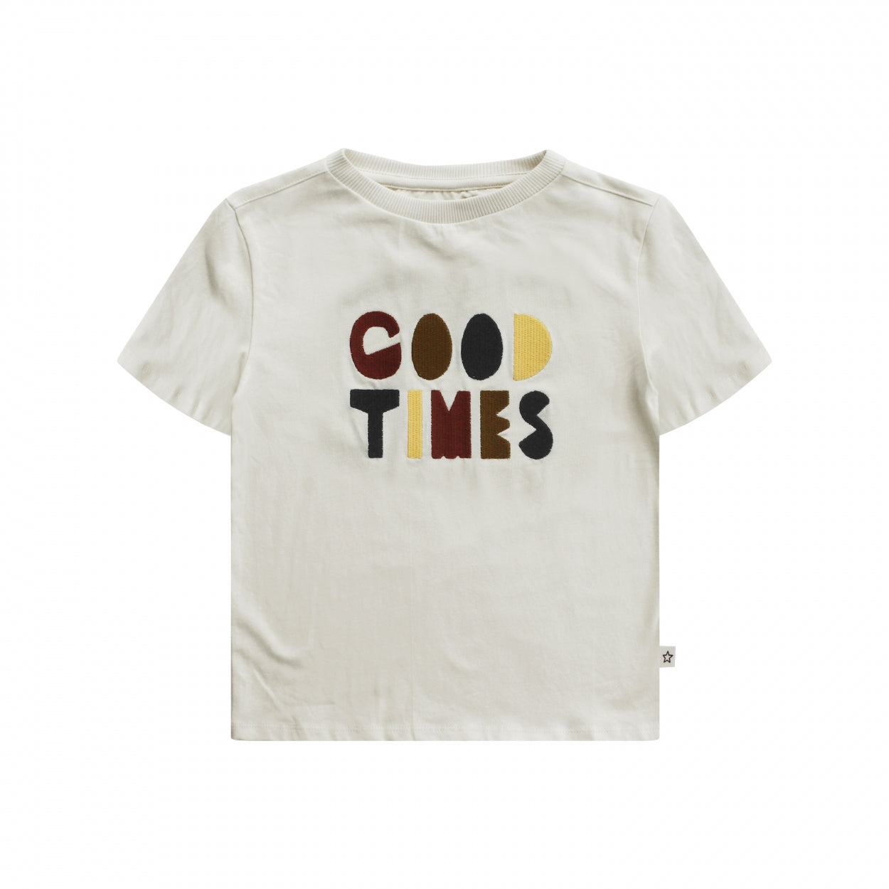 Jongens T-Shirt Good Times | Adri van Your Wishes in de kleur Ivory in maat 134/140.