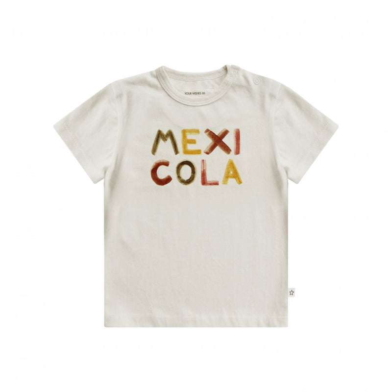 Meisjes T-Shirt Mexicola | Arwen van Your Wishes in de kleur Ivory in maat 134/140.