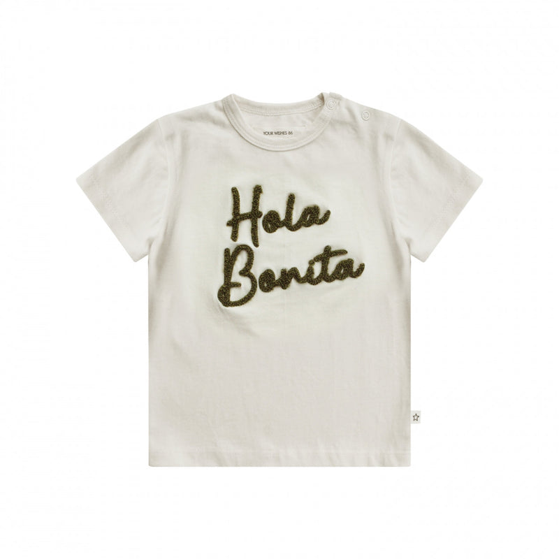 Meisjes T-Shirt Bonita | Arwen van Your Wishes in de kleur Ivory in maat 134/140.