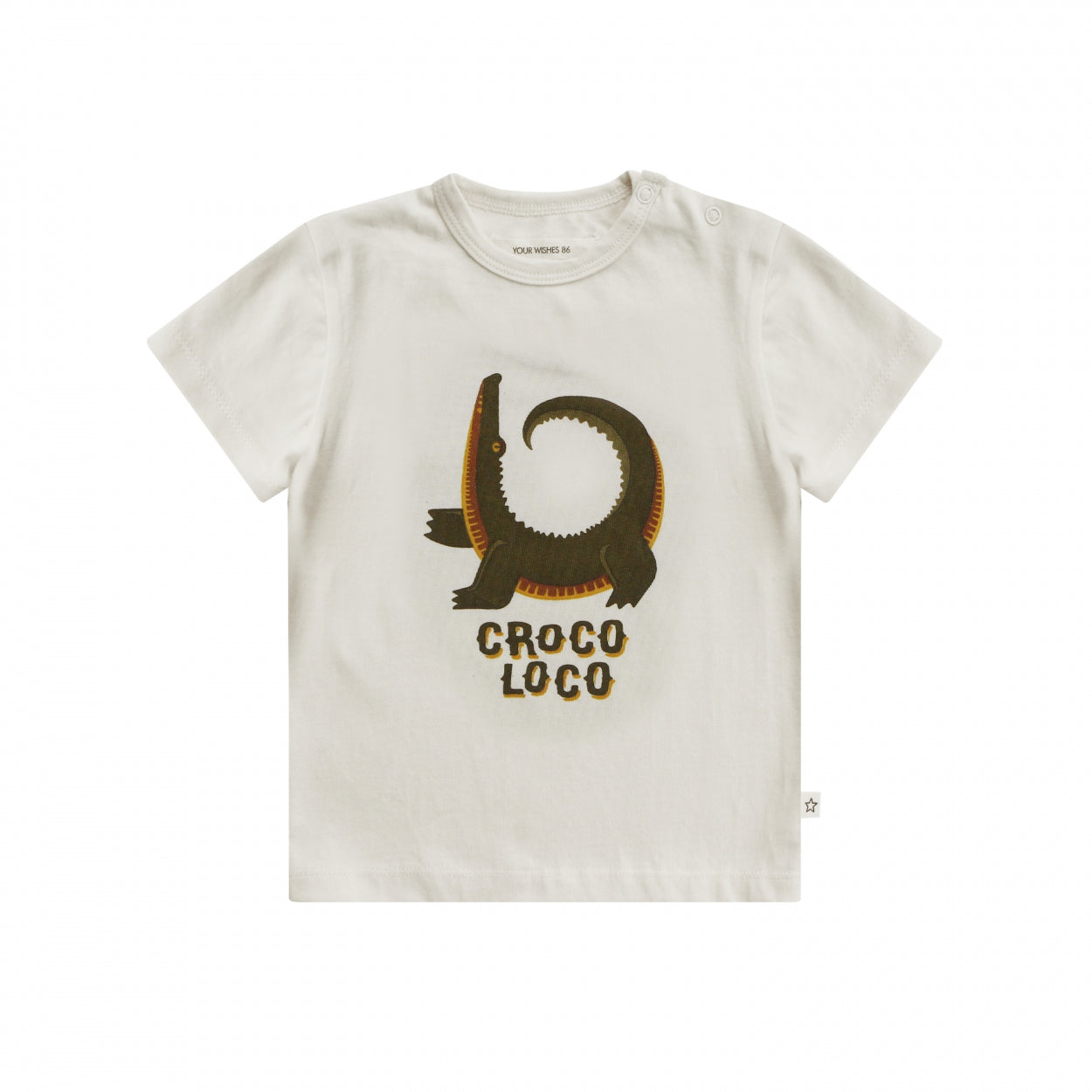 Jongens T-Shirt Big Croco | Arwen van Your Wishes in de kleur Ivory in maat 68.