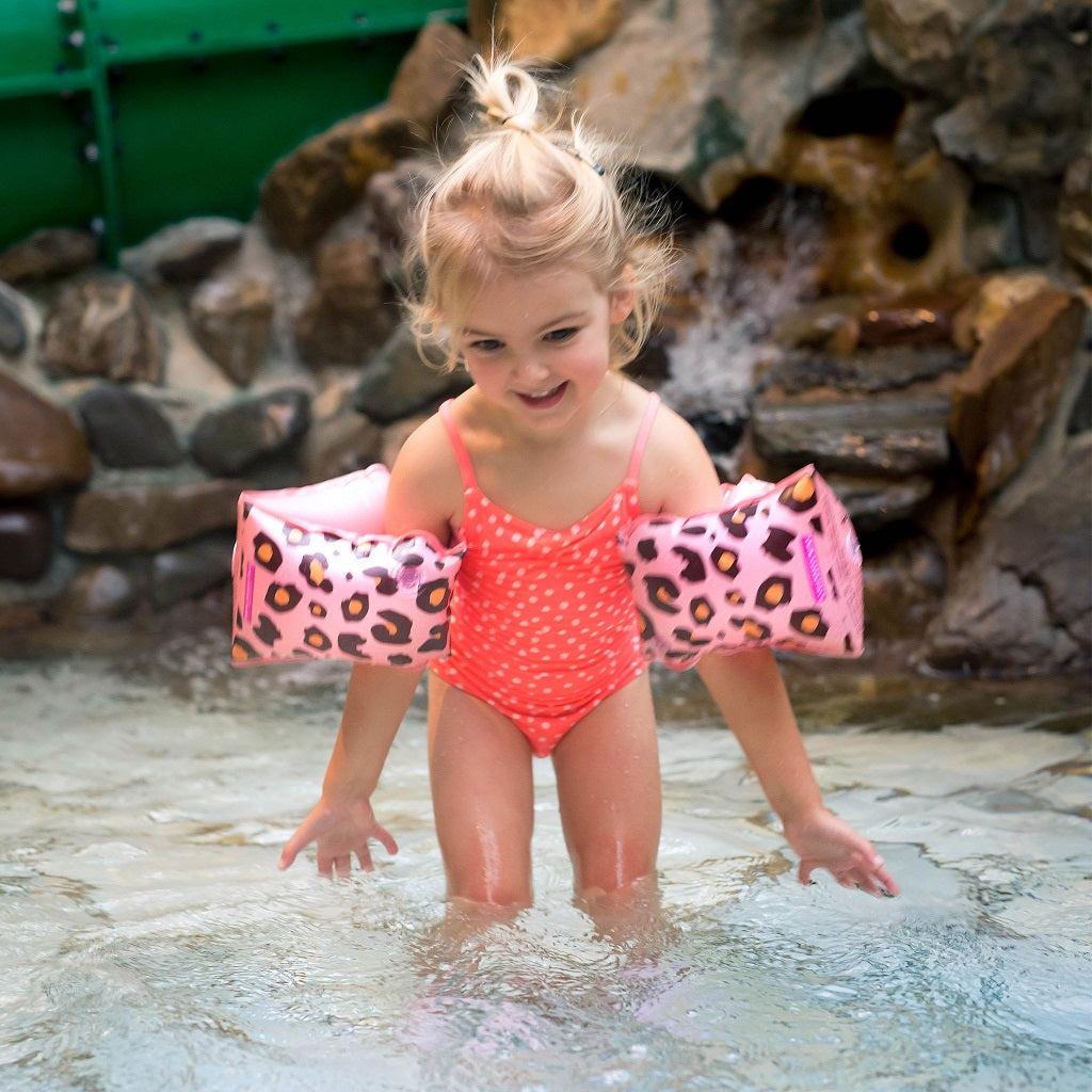 Swim Essentials - Zwembandjes panter rosé goud 2 - 6 jaar