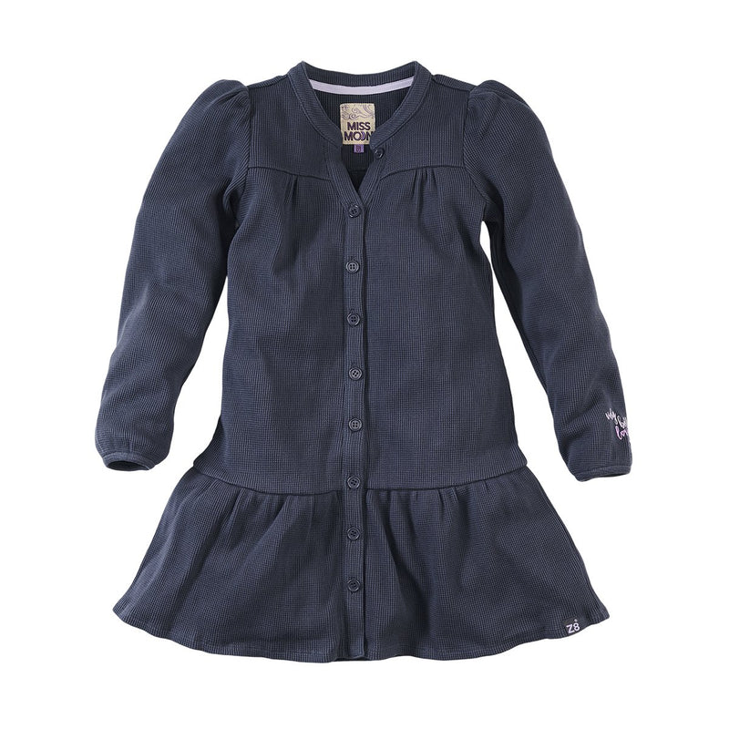 Meisjes Jurk lange mouw Alva van Z8 in de kleur Lady gray in maat 140/146.
