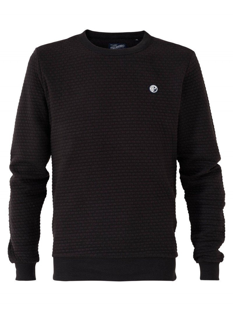 Jongens Sweater R-Neck van Petrol in de kleur Caramel in maat 176.
