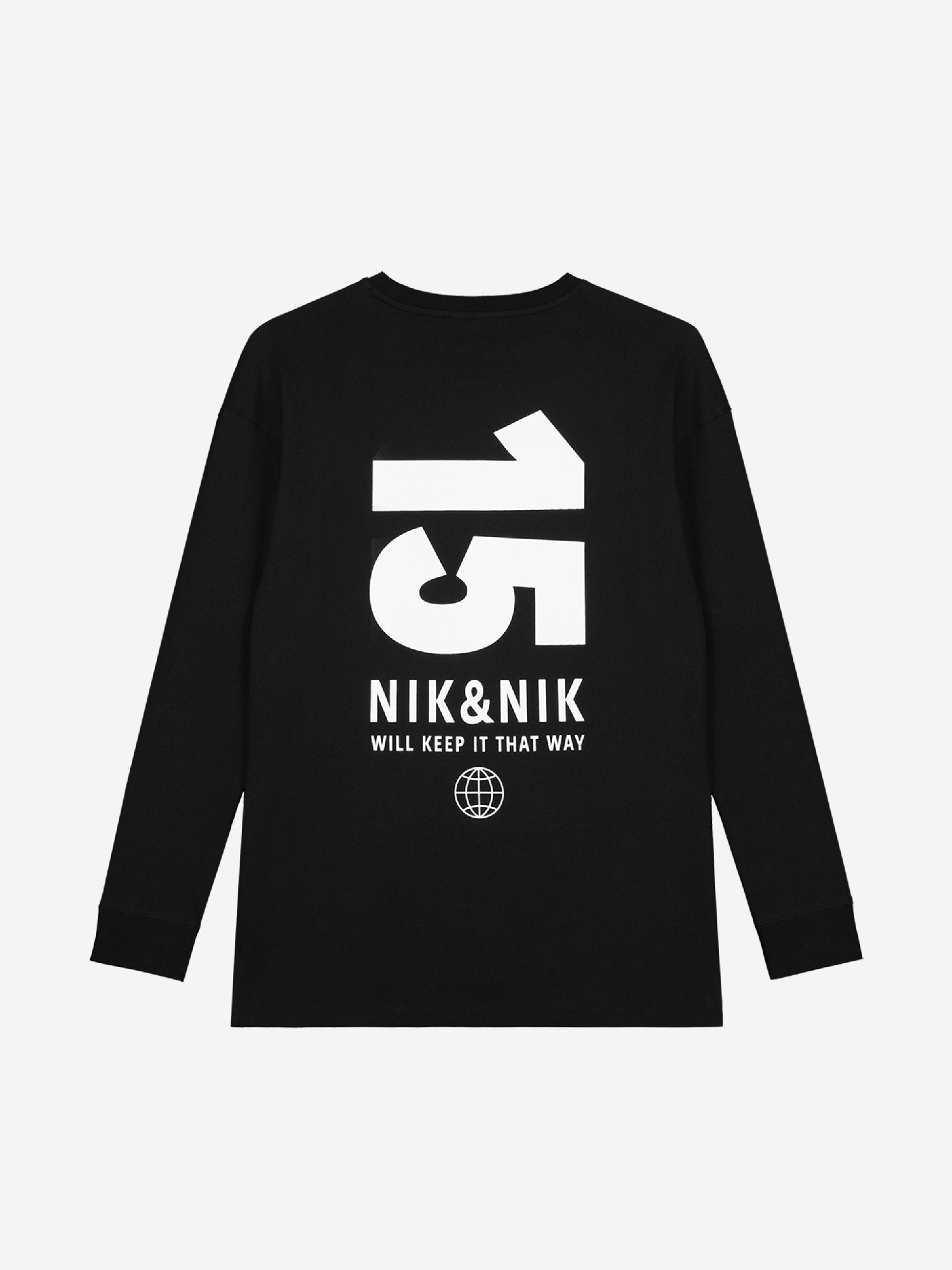 Jongens Marchello T-shirt van Nik & Nik in de kleur Zwart in maat 164.