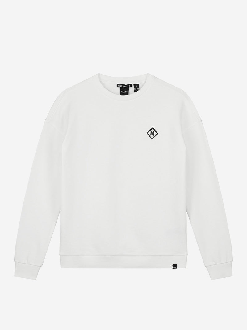 Jongens Maurits Sweater van Nik & Nik in de kleur Off White in maat 164.
