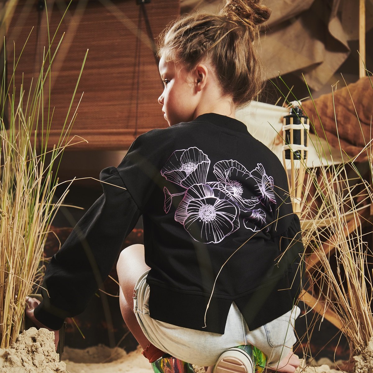 Meisjes Baby Sweater Bambi van Z8 in de kleur Beasty black in maat 86.